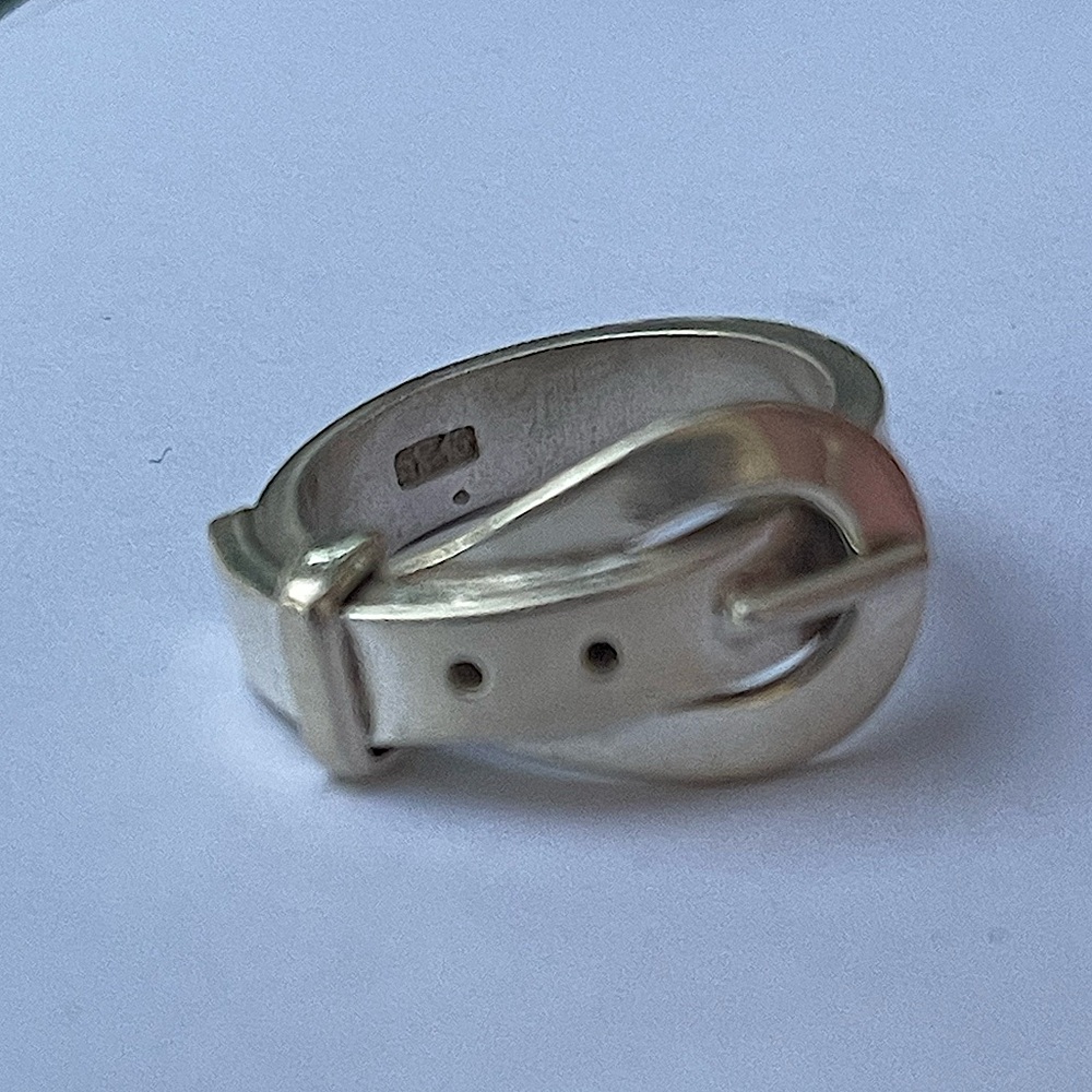 Sterling Silver Belt Ring Size 8